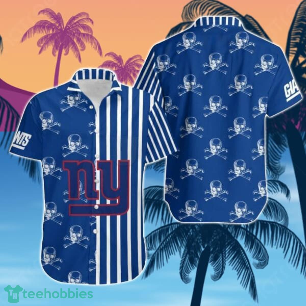 New York Giants Stripes and Skull Hawaii Shirt Bets Gift