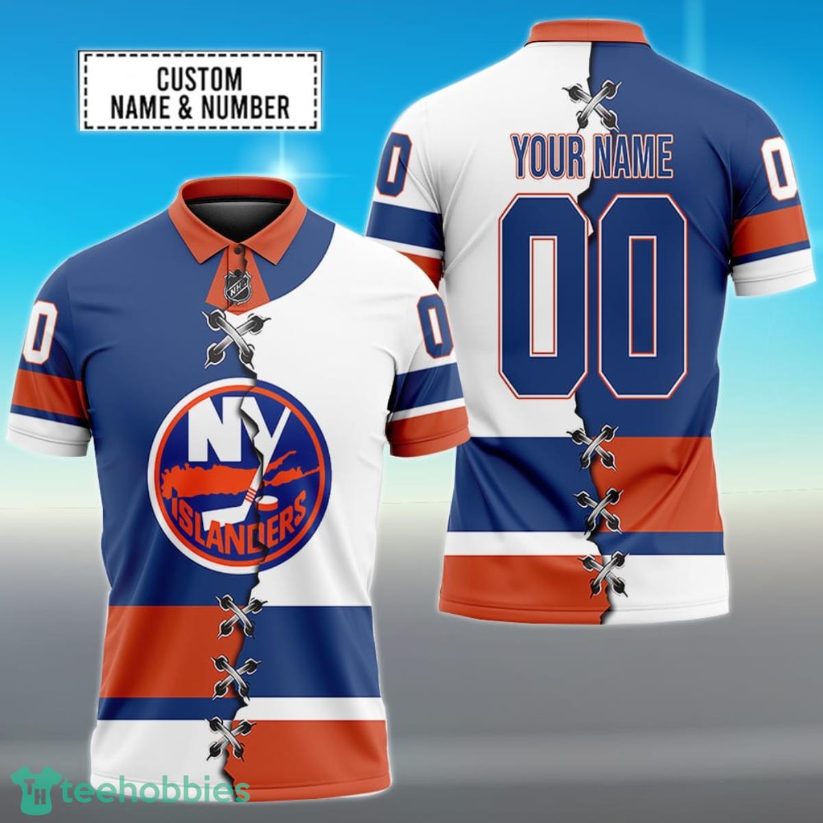 New York Islanders Personalized Name NHL Mix Jersey Polo Shirt Best Gift For Fans Product Photo 1