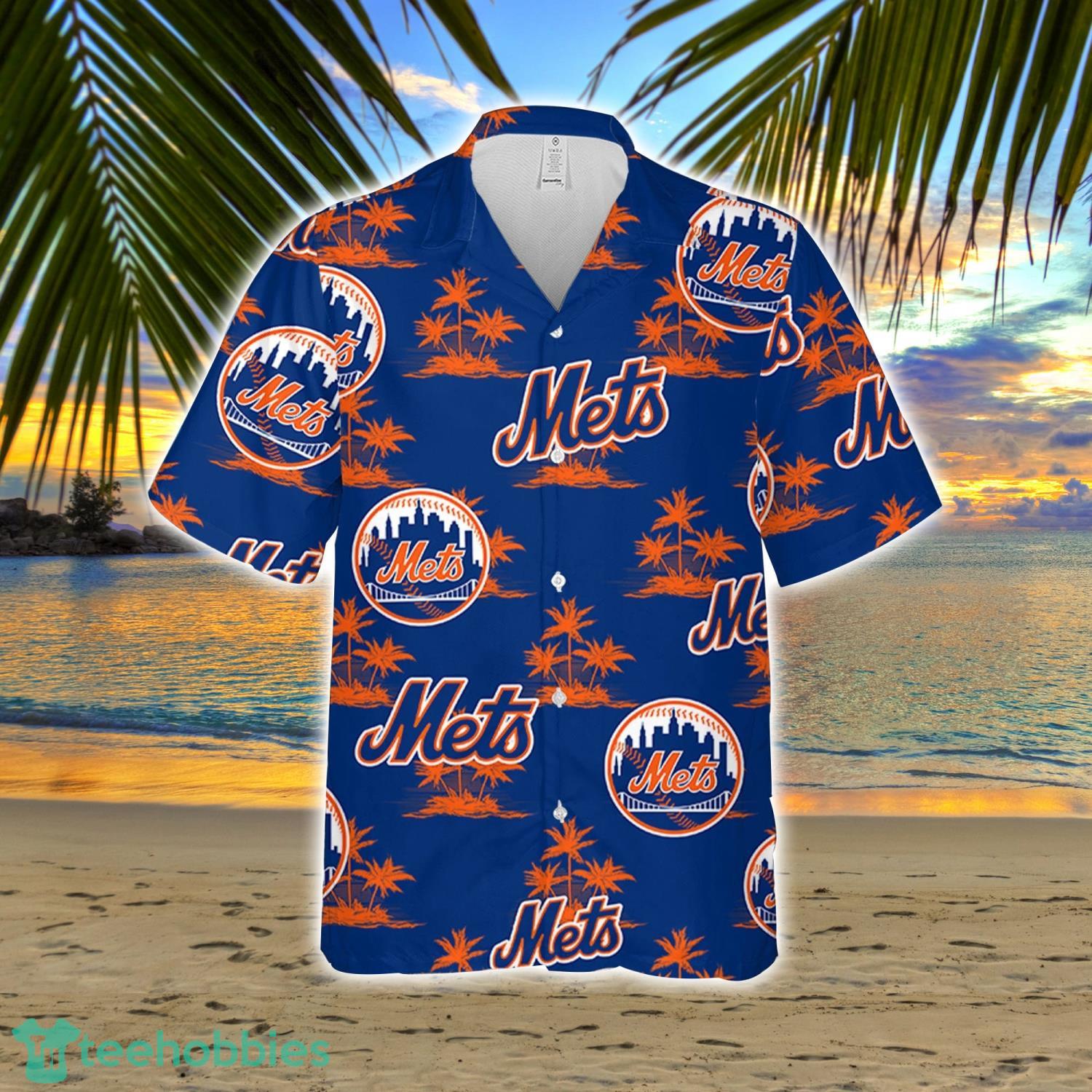 New York Met Baseball Coconut Island Pattern Hawaiian Shirt And Shorts Summer Gift Product Photo 2