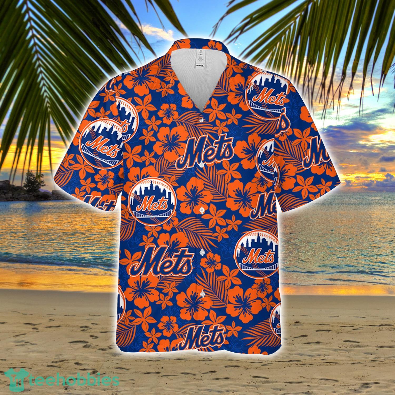 New York Met Hibiscus Flower Pattern Hawaiian Shirt And Shorts Gift For Summer Product Photo 2