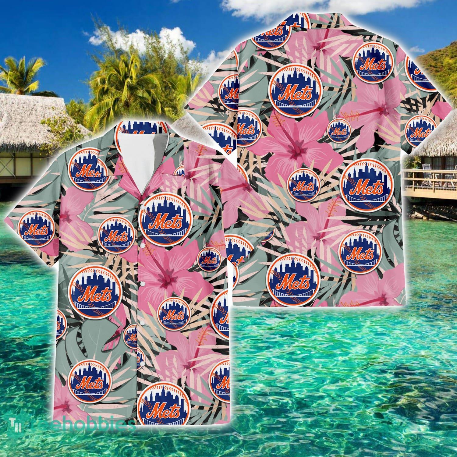 New York Mets Big Hibiscus Pattern Aloha Hawaiian Shirt Summer Gift Product Photo 1