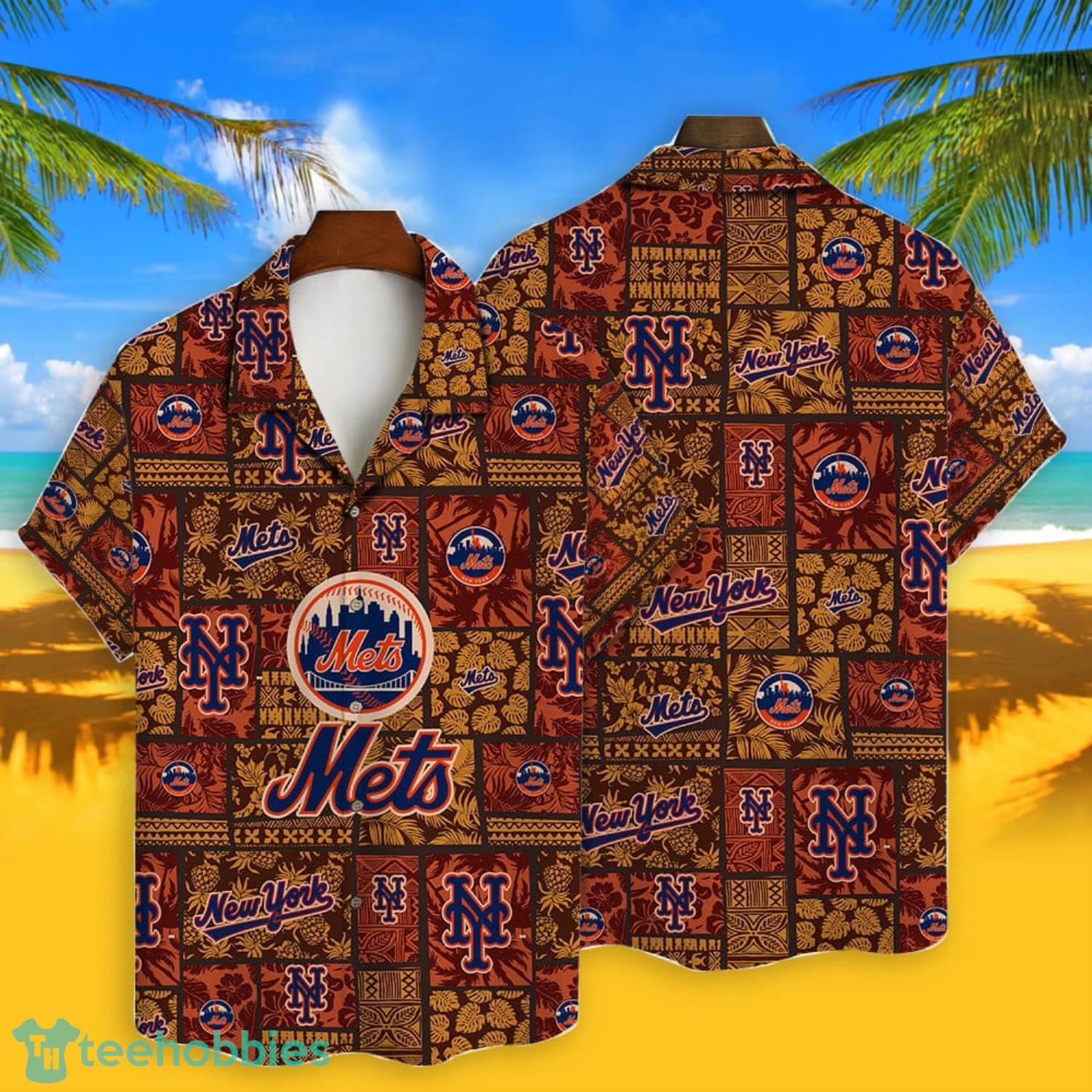 New York Mets Vintage Pattern Major League Baseball Hawaiian