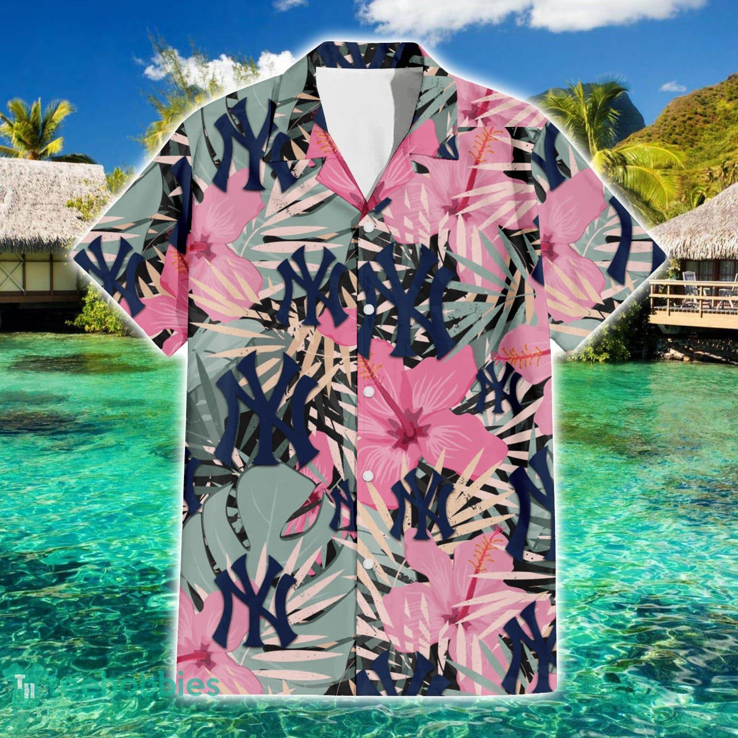 New York Yankees Big Hibiscus Pattern Aloha Hawaiian Shirt Summer Gift Product Photo 2