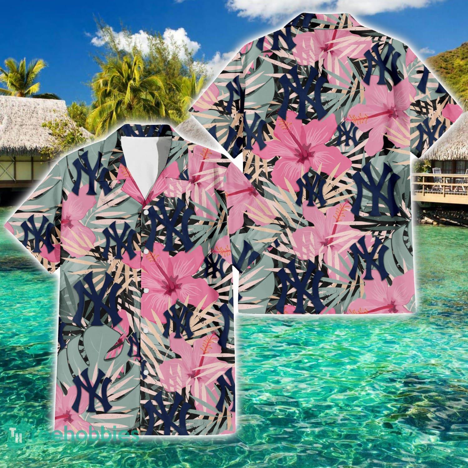 New York Yankees Big Hibiscus Pattern Aloha Hawaiian Shirt Summer Gift Product Photo 1