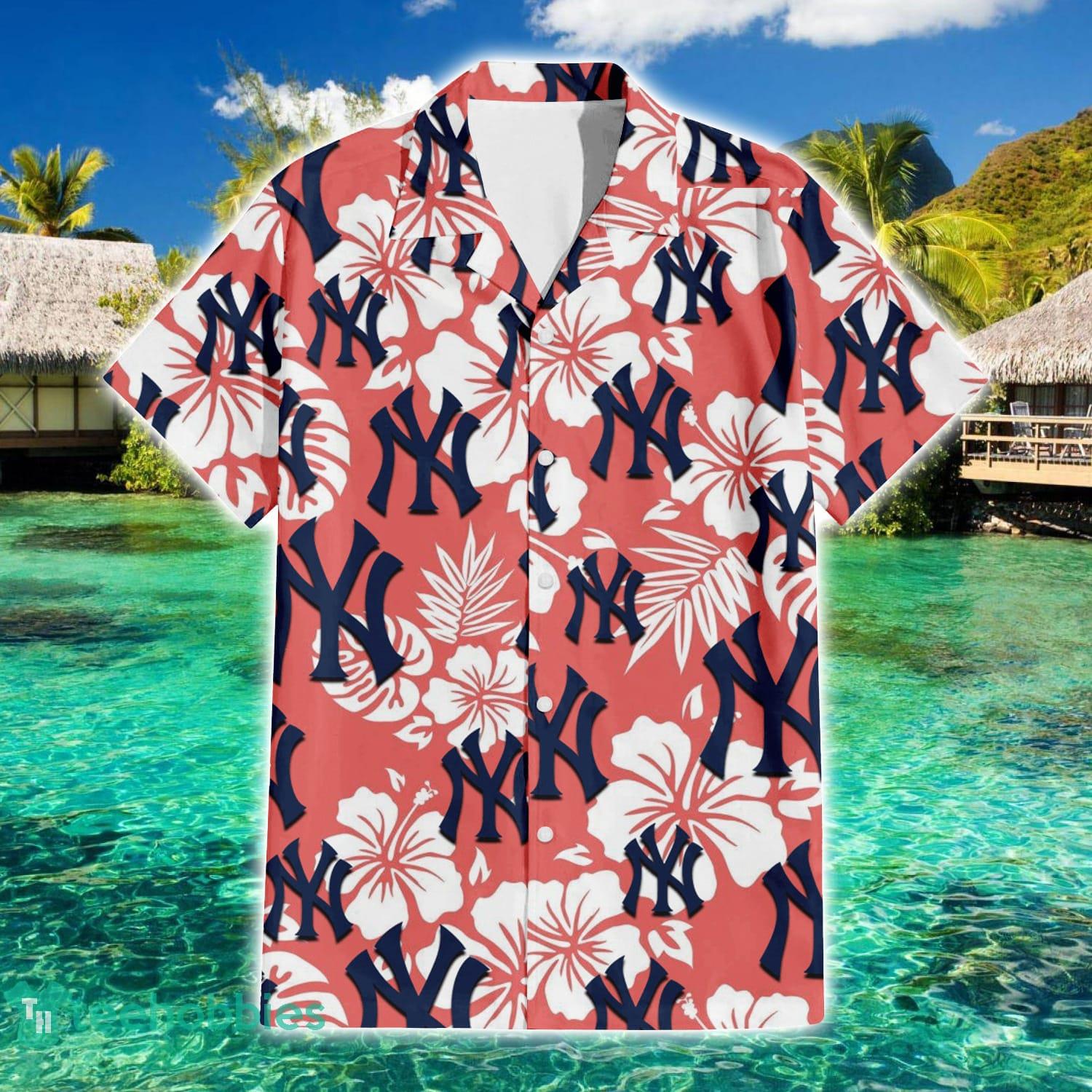 New York Yankees Logo Pattern Floral 3D Hawaiian Shirt Summer Gift For Men And Women Product Photo 2