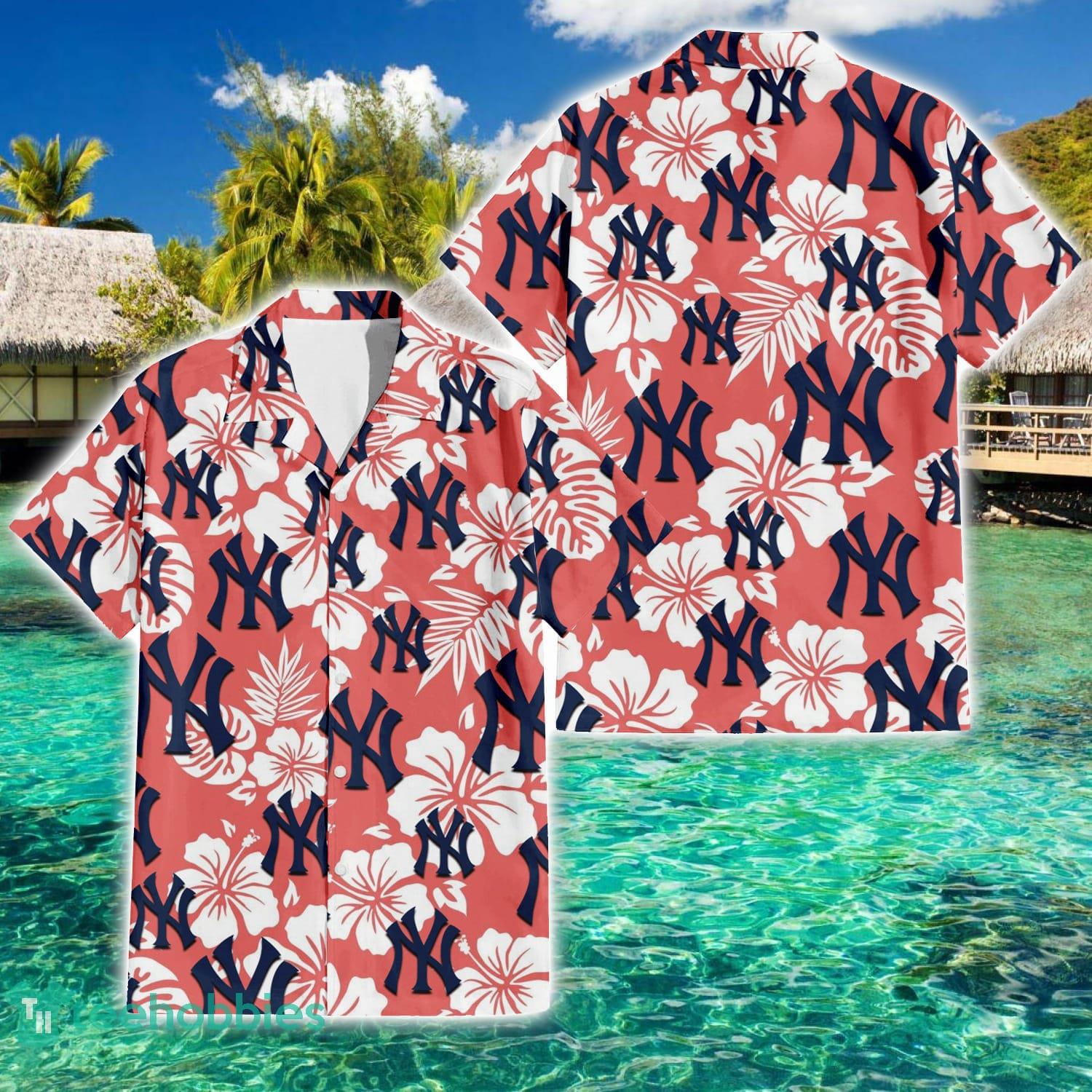 New York Yankees Logo Pattern Floral 3D Hawaiian Shirt Summer Gift For Men And Women Product Photo 1