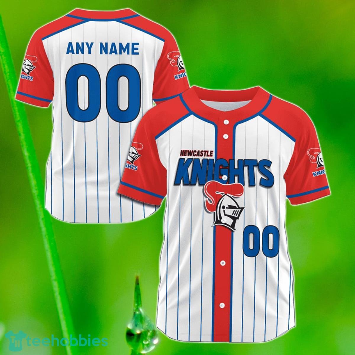 Newcastle Knights Custom Name & Number NRL Baseball Jersey Best Gift For Men And Women Fans Product Photo 1
