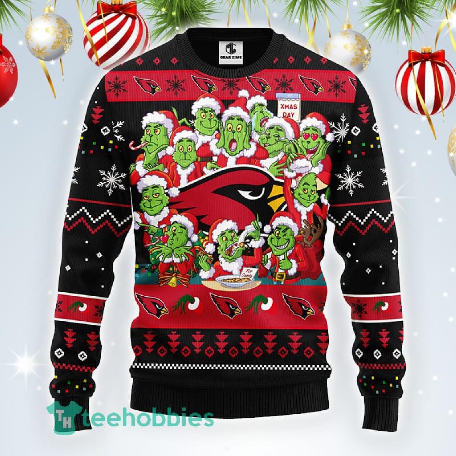 NFL Arizona Cardinals Cute 12 Grinch Face Xmas Day Ugly Christmas Sweater  Sport Fans Men And Women Christmas Gift