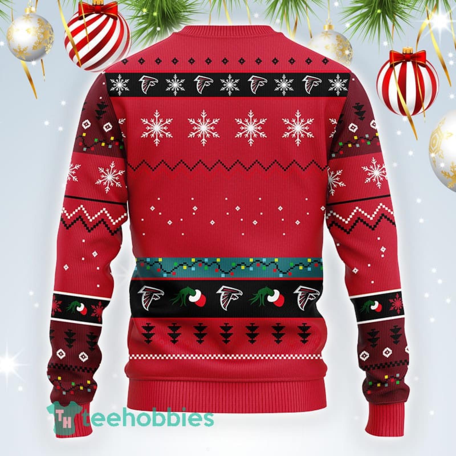 NFL Atlanta Falcons Cute 12 Grinch Face Xmas Day Ugly Christmas Sweater  Sport Fans Men And Women Christmas Gift