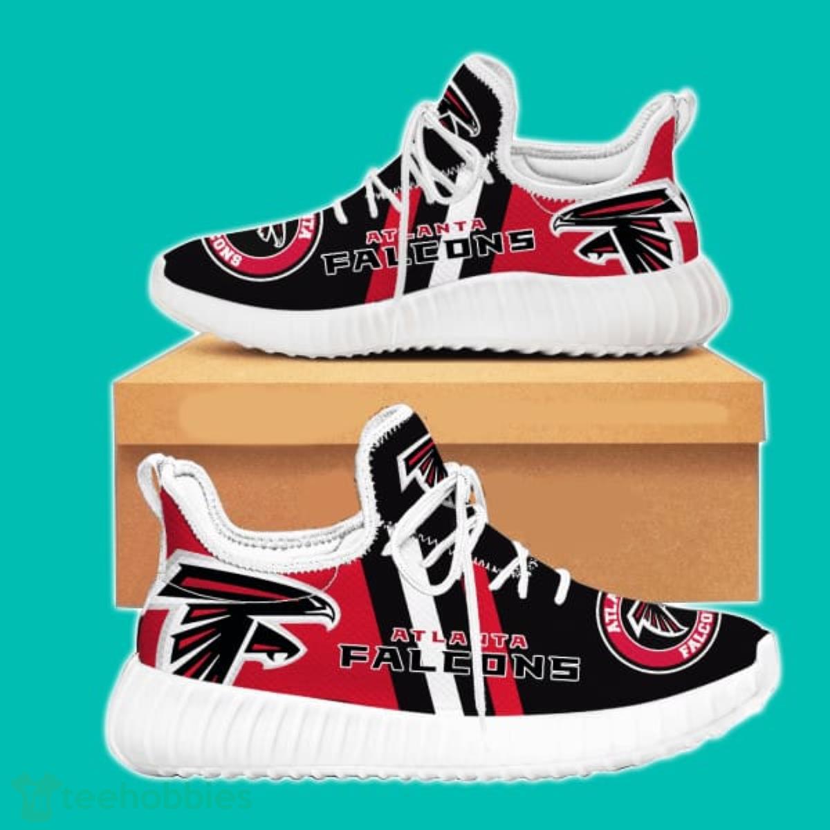 NFL Atlanta Falcons Teams Football Big Logo Shoes White Yeezy Shoes Impressive Gift For Men And Women Product Photo 1