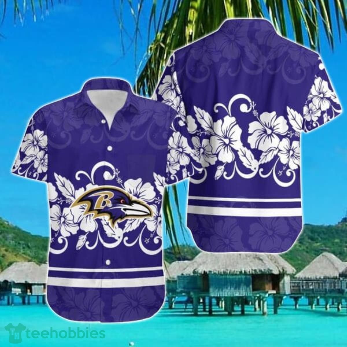 Nfl Baltimore Ravens 1 Hawaiian Graphic Print Short Sleeve