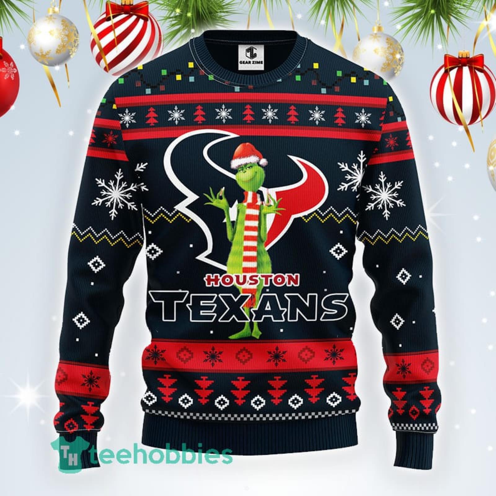 NFL Fans Houston Texans Grinch Christmas Ugly Sweater For Men Women