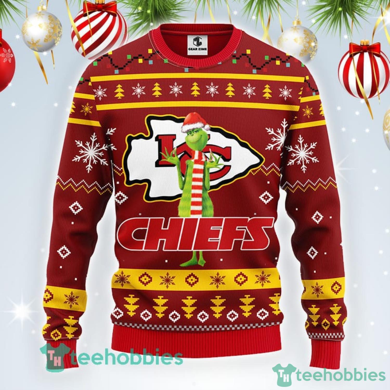 Kansas City Chiefs American NFL Football Team Logo Cute Grinch 3D Men And  Women Ugly Sweater Shirt For Sport Lovers On Christmas - Limotees