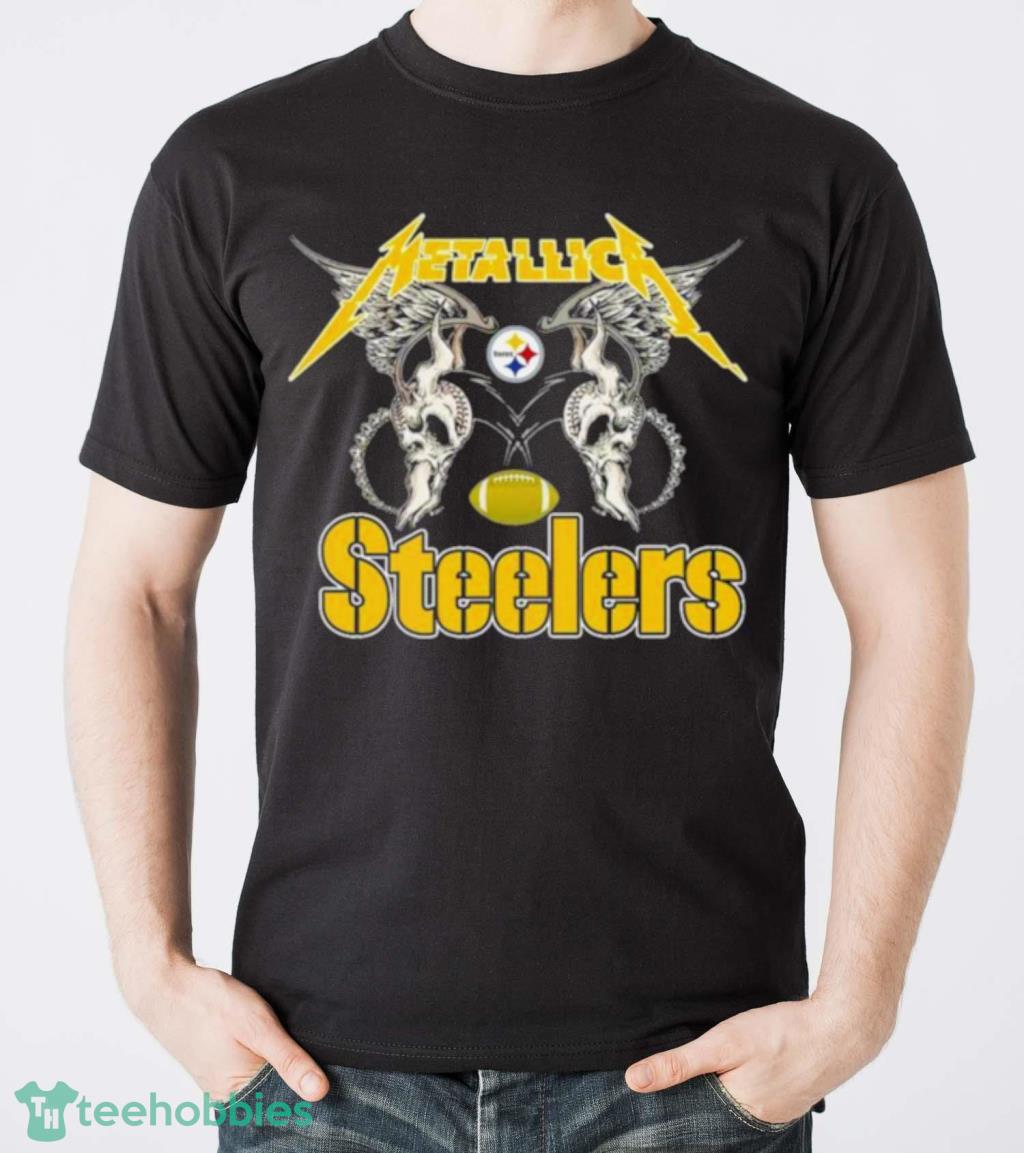 NFL Pittsburgh Steelers Logo Black Metallica Wings Shirt