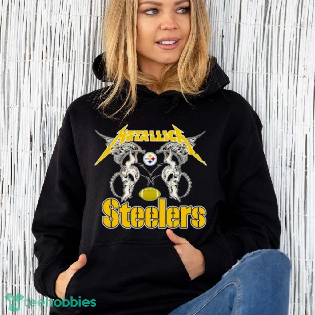 Metallica band skull Pittsburgh Steelers shirt, hoodie, sweater, long  sleeve and tank top