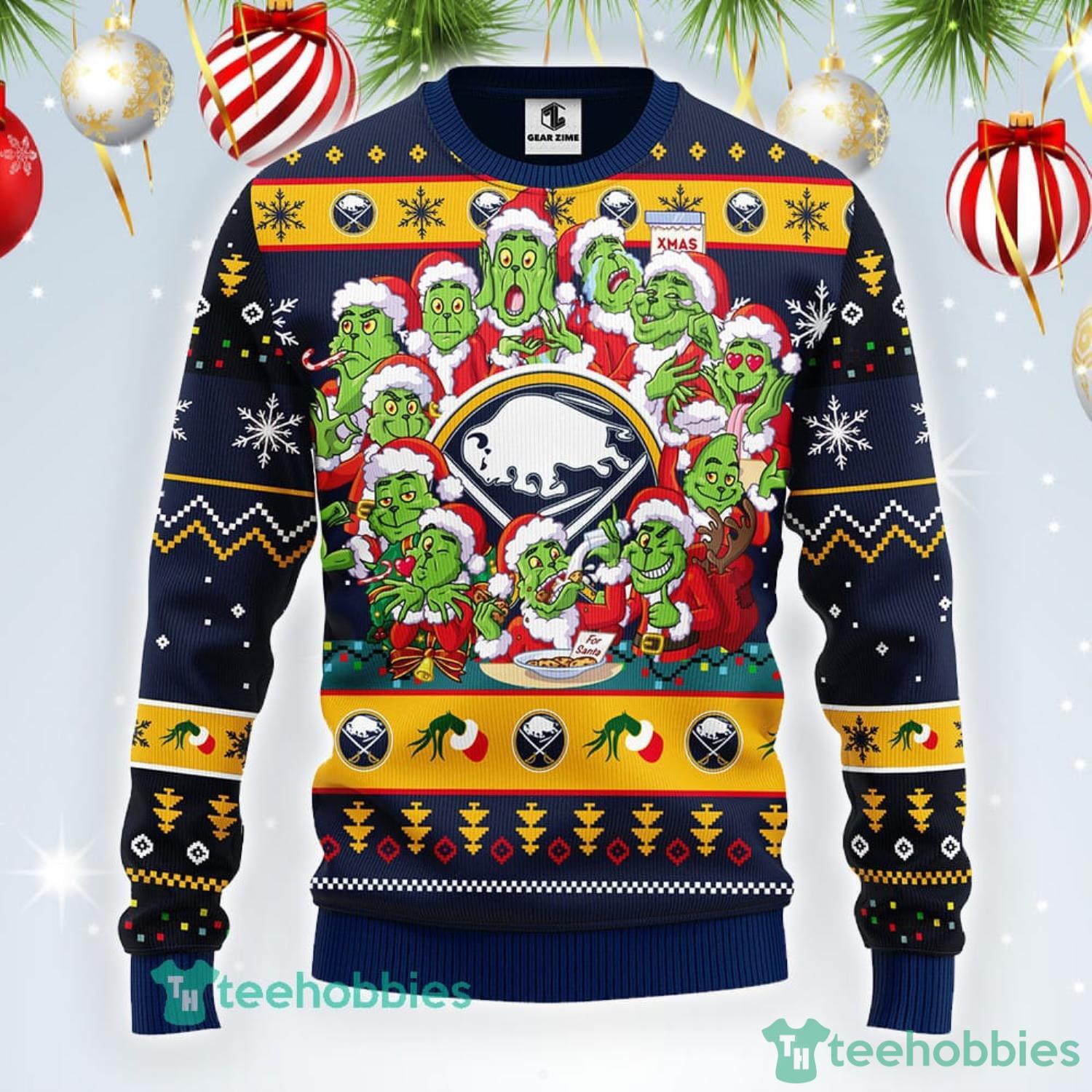 For NHL Fans Buffalo Sabres Grinch Hand Funny Christmas Gift Men And Women Ugly  Christmas Sweater - Freedomdesign