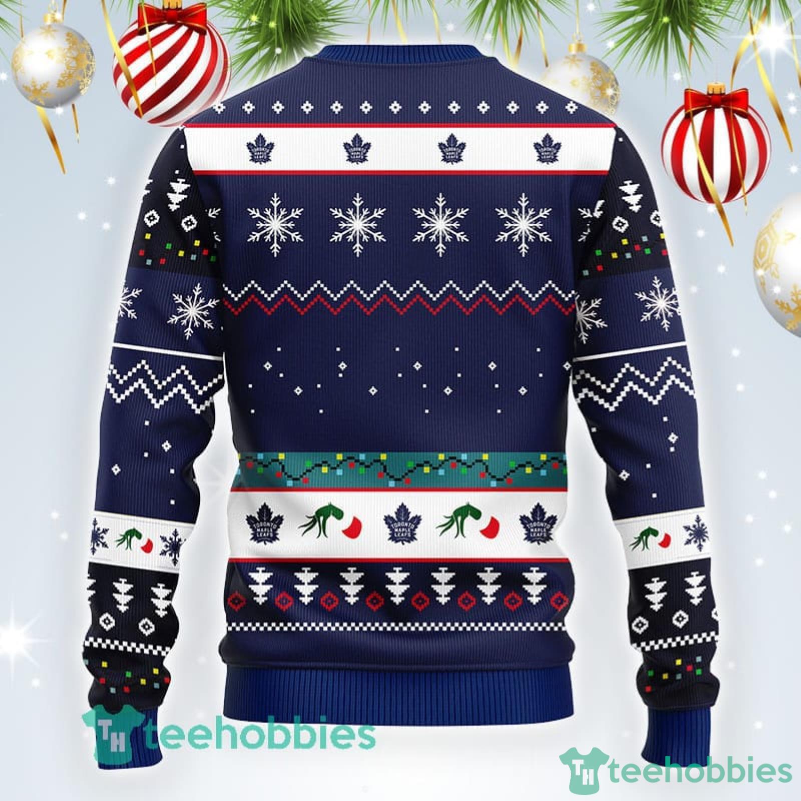 Christmas Gift NHL Toronto Maple Leafs Cute 12 Grinch Face Xmas Day Men And  Women Ugly Christmas Sweater - Freedomdesign