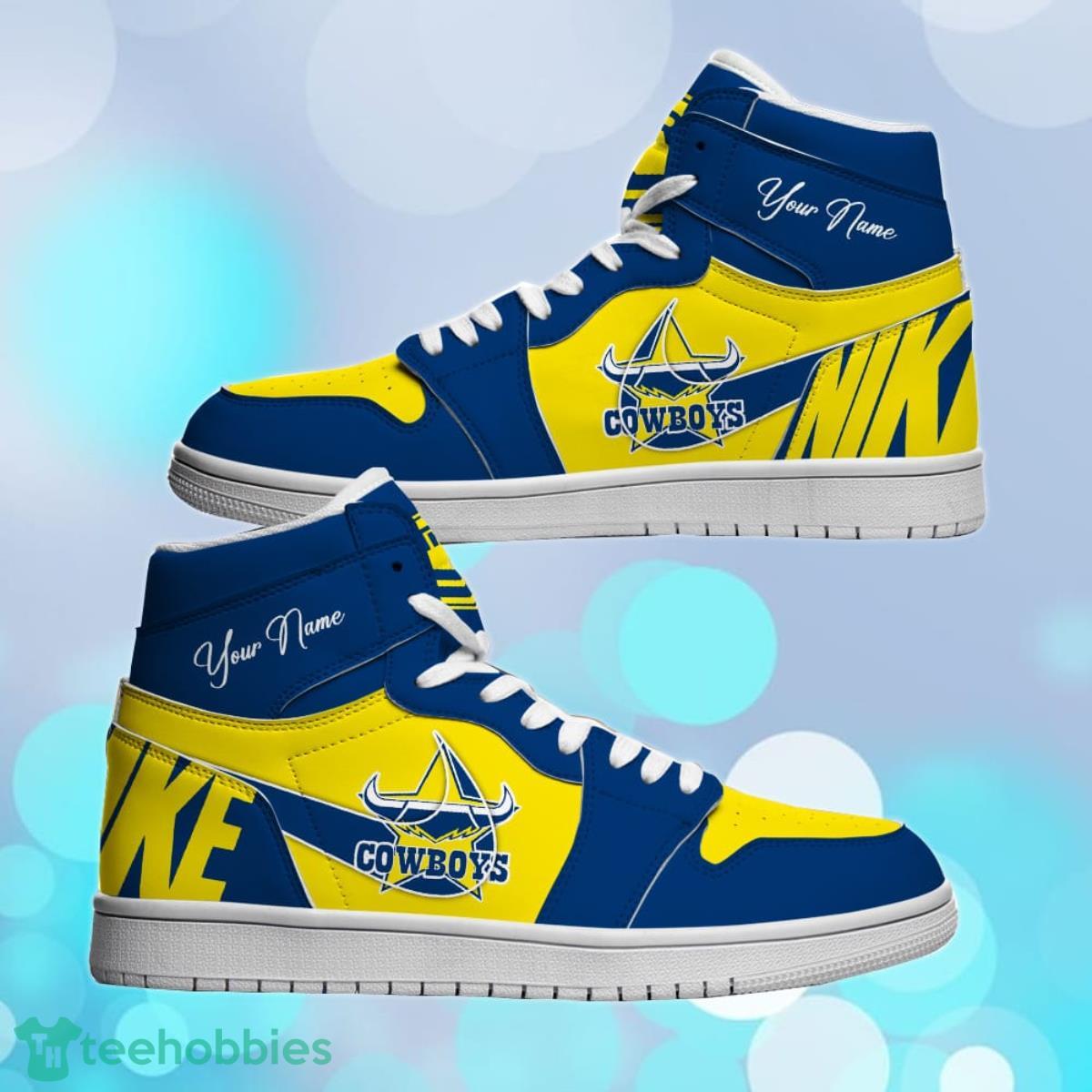 North Queensland Cowboys Custom Name NRL Air Jordan HighTop Best Gift For Fans Product Photo 2