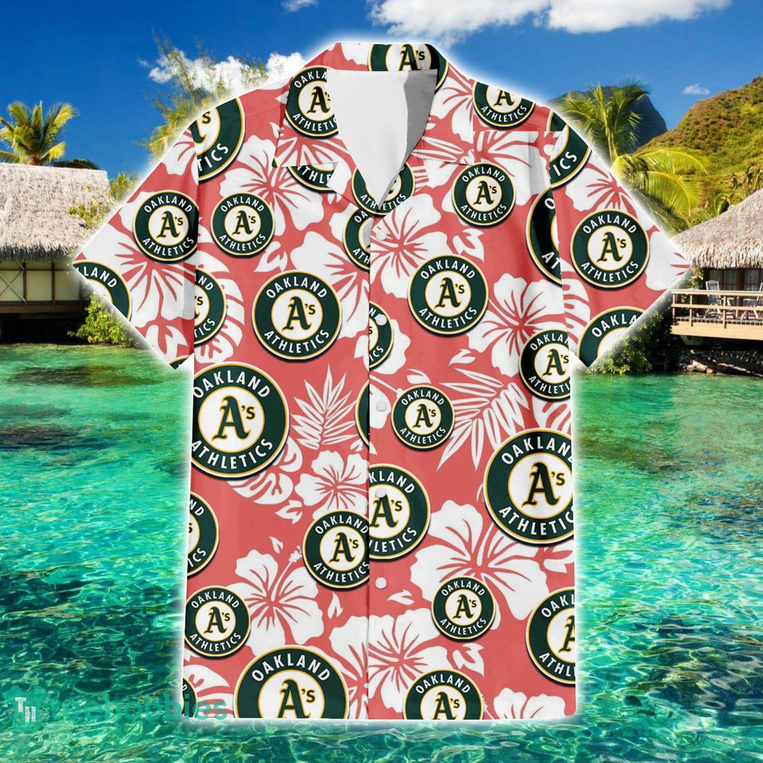 Oakland Athletics Logo Pattern Floral 3D Hawaiian Shirt Summer Gift For Men And Women Product Photo 2