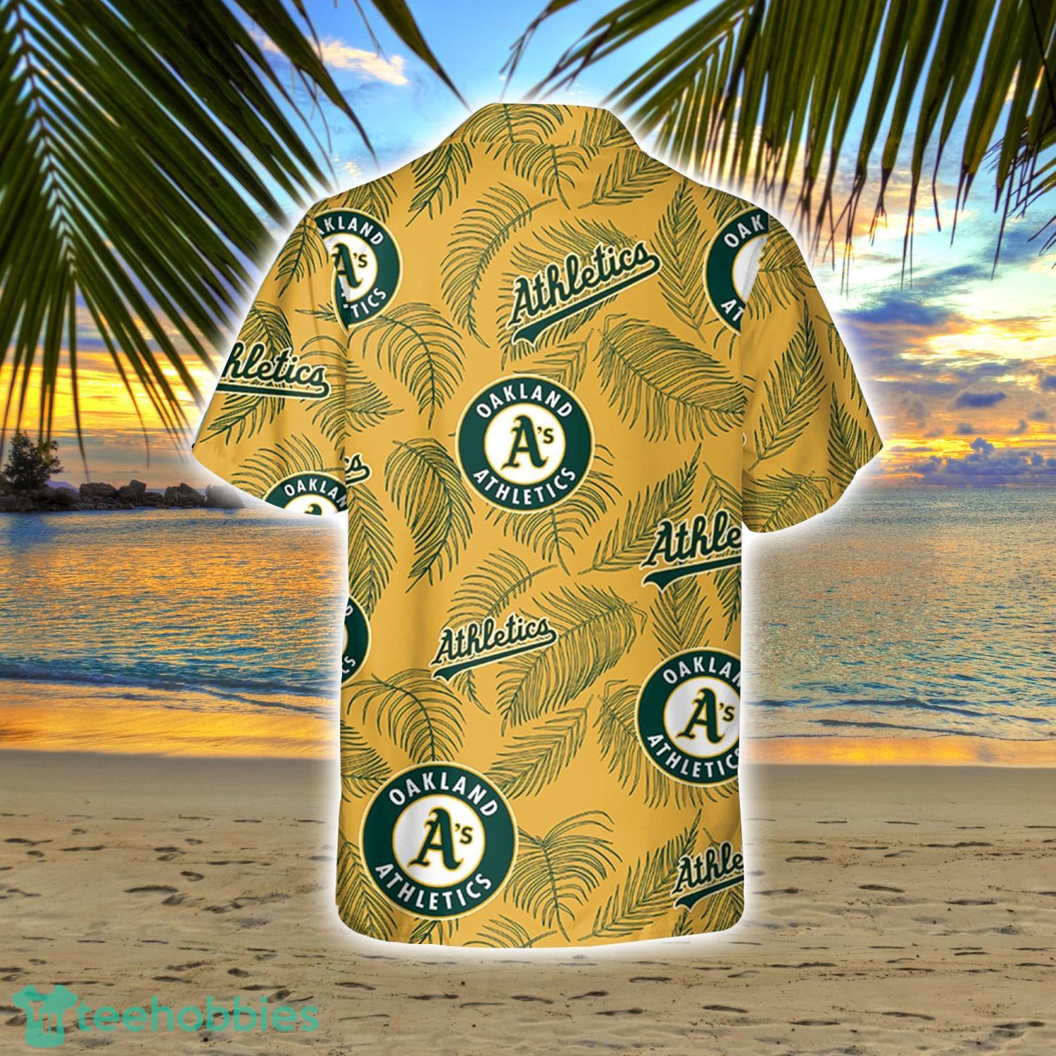 Oakland A's Palm Leaves Pattern Hawaiian Shirt And Shorts Summer