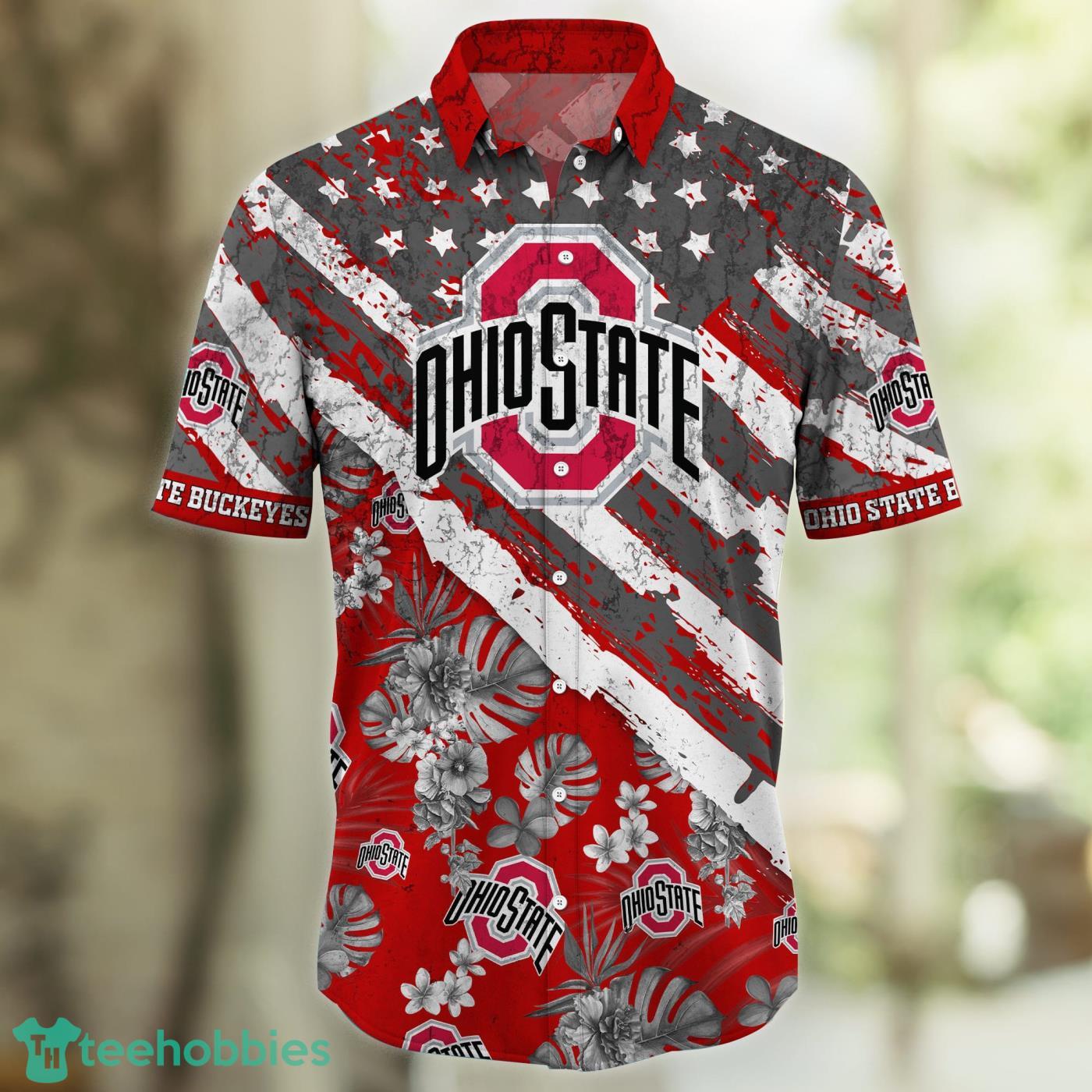 Ohio State Buckeyes NCAA Flower Custom Hawaiian Shirt 3D Shirt