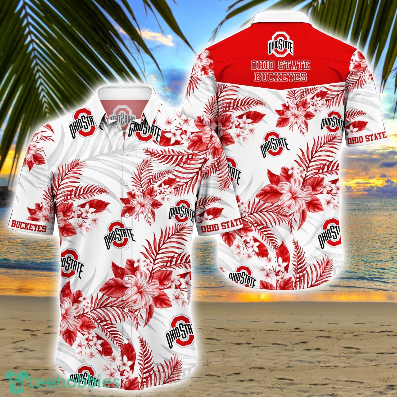 NCAA Ohio State Buckeyes Flower Cheap Hawaiian Shirt 3D Shirt