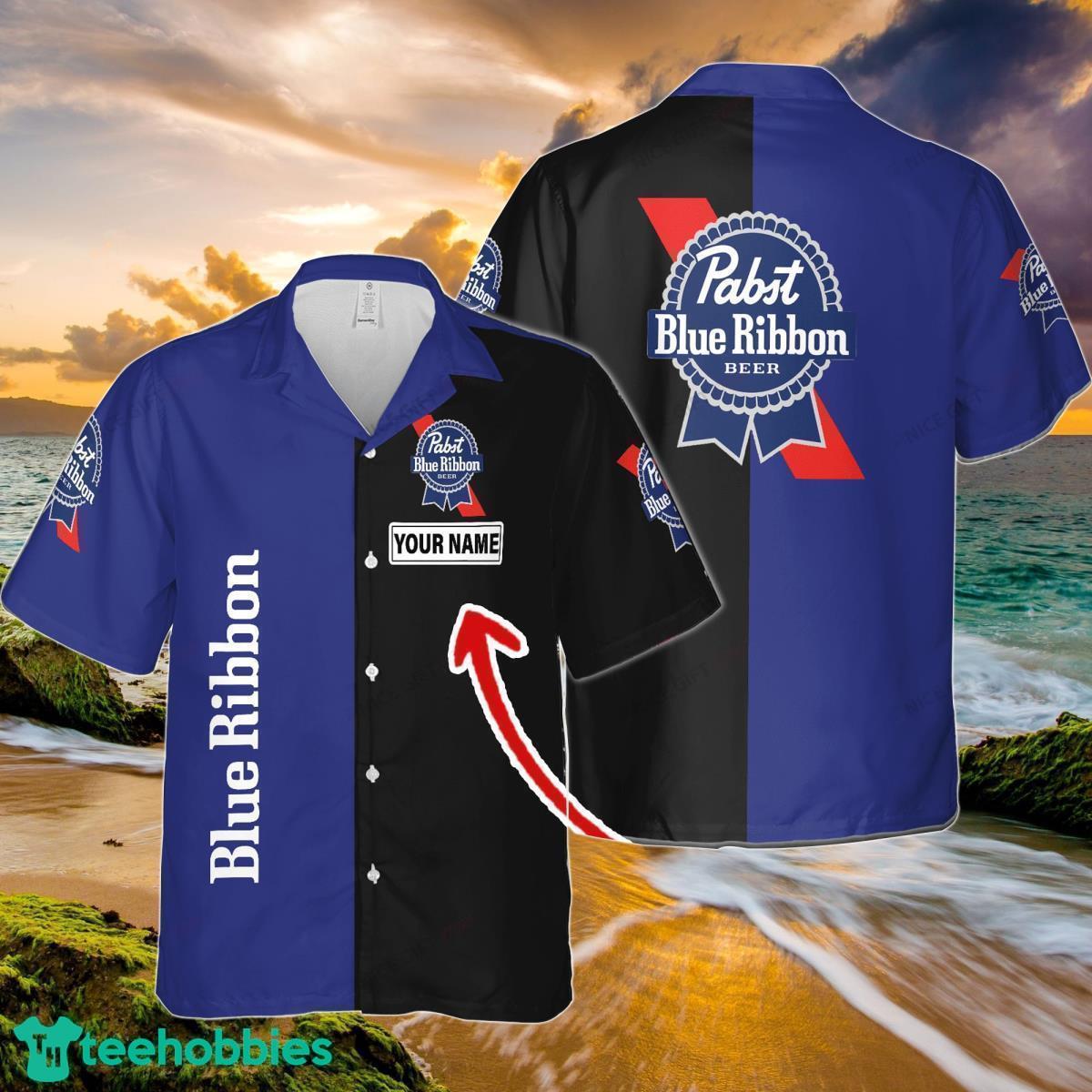 Pabst Blue Ribbon Custom Name Hawaiian Shirt Best Gift For family Product Photo 1