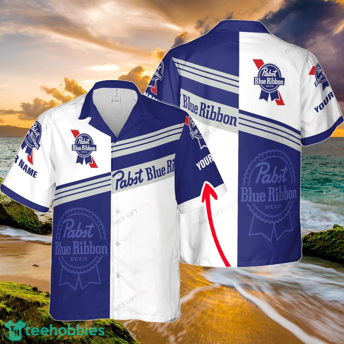 Pabst Blue Ribbon Custom Name Hawaiian Shirt Special Gift For Men And Women Product Photo 1