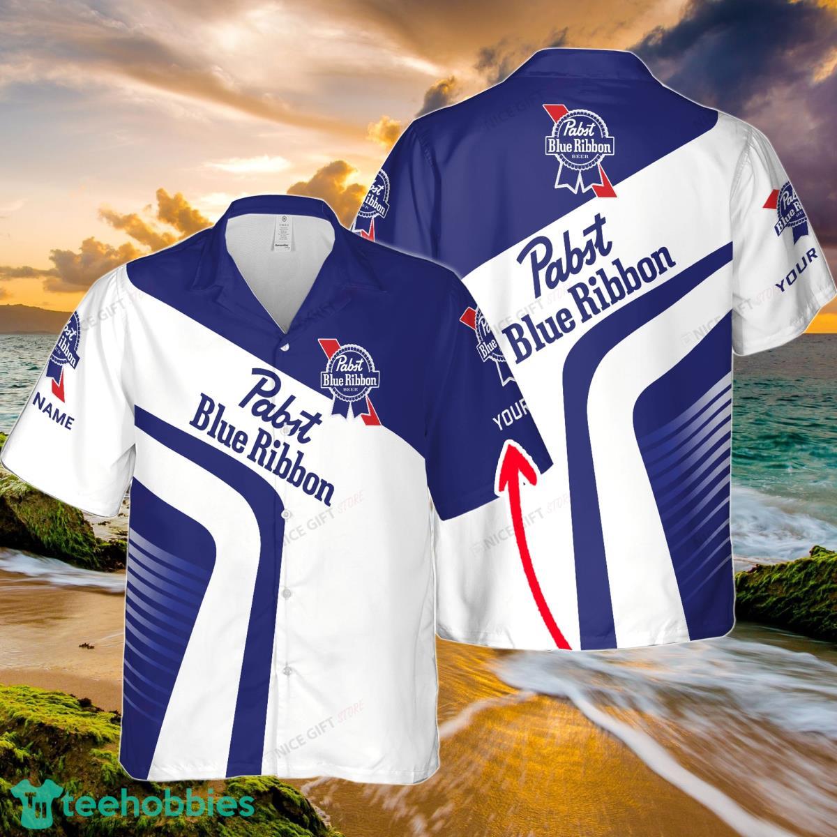 Pabst Blue Ribbon Custom Name Hawaiian Shirt Summer Gift Beach Shirt Product Photo 2