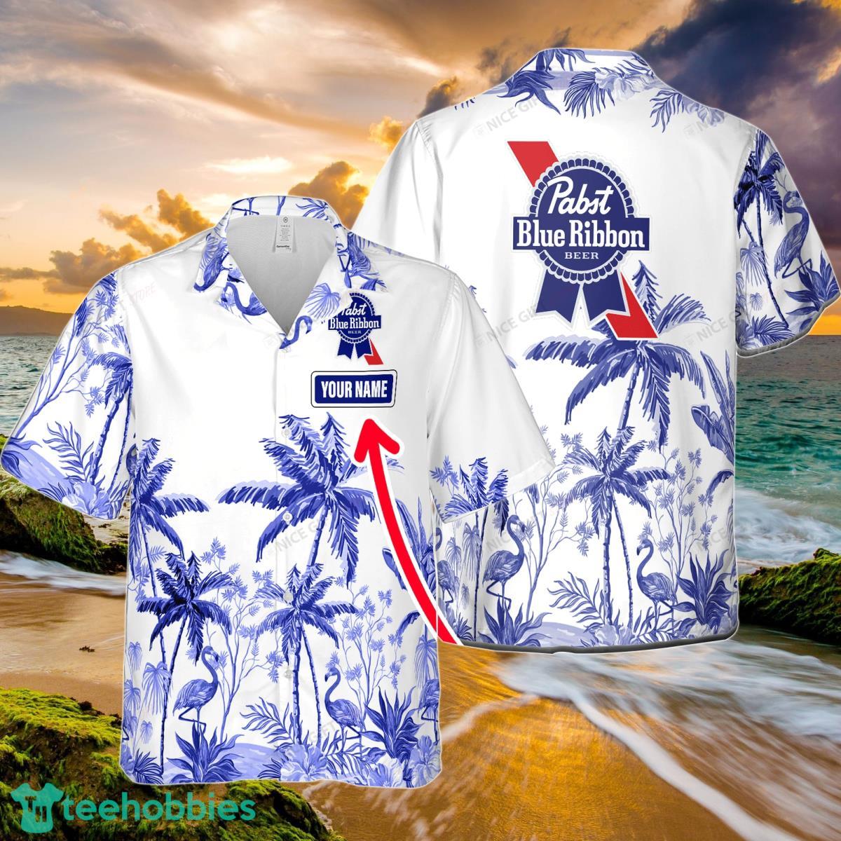 Pabst Blue Ribbon Custom Name Hawaiian Shirt Product Photo 1