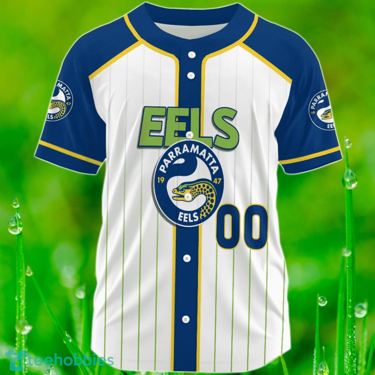 Parramatta Eels Custom Name & Number NRL Baseball Jersey Best Gift For Men And Women Fans Product Photo 2