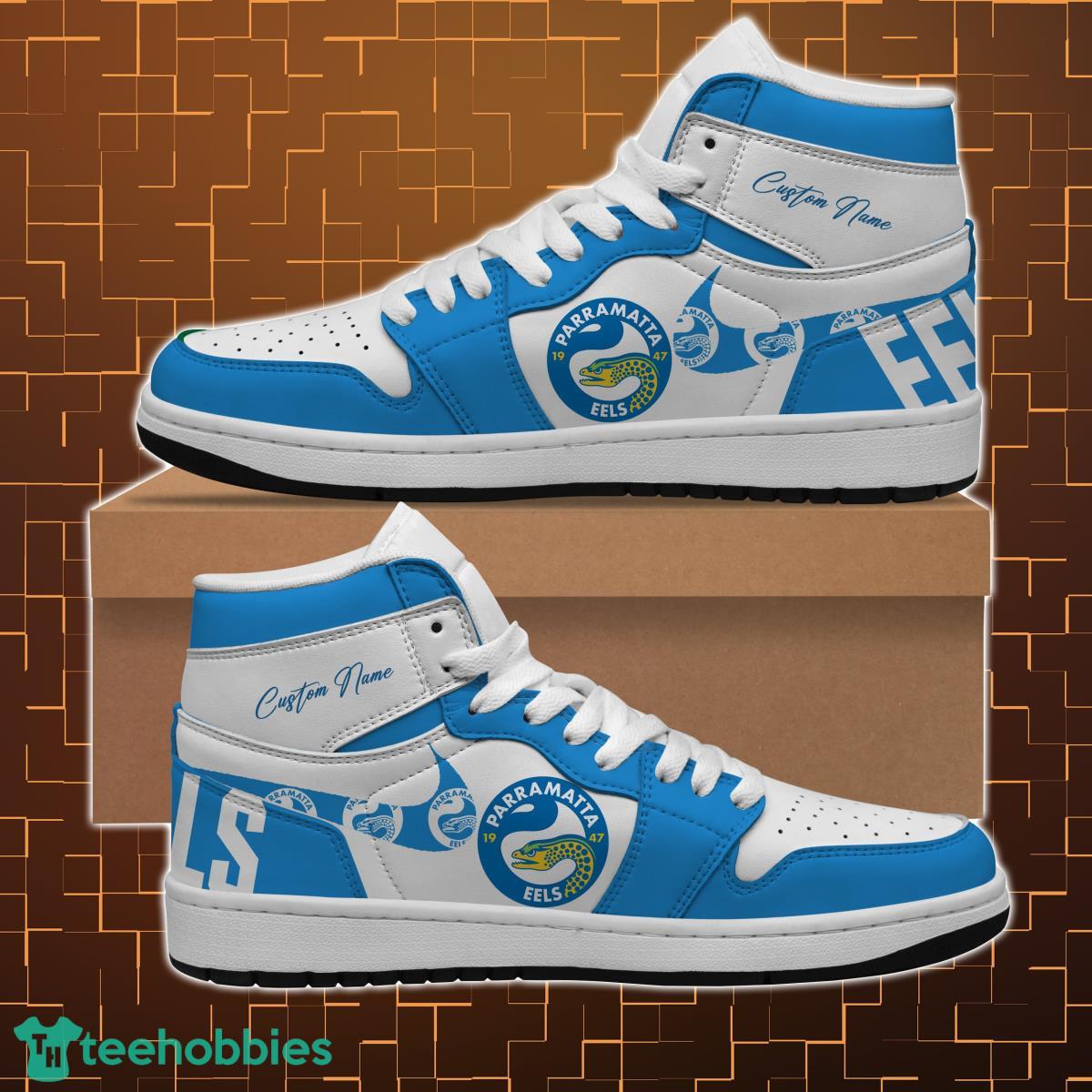 Parramatta Eels NRL Air Jordan Hightop Shoes Custom Name For fans Product Photo 1