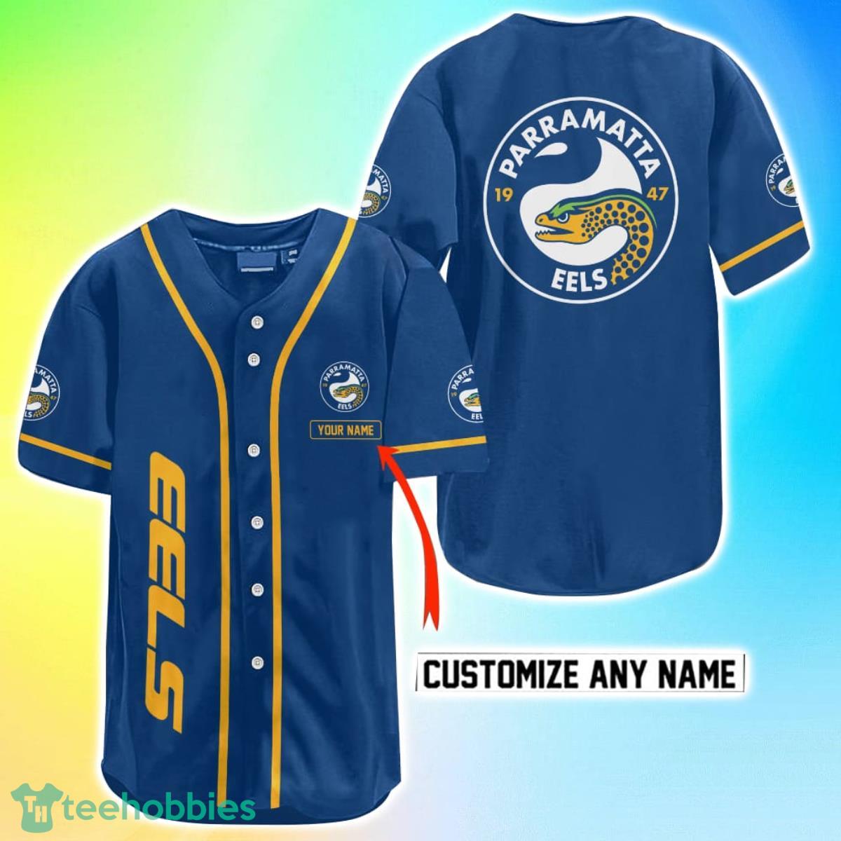 Parramatta Eels NRL Custom Name Baseball Jersey Best Gift For Men And Women Fans Product Photo 1