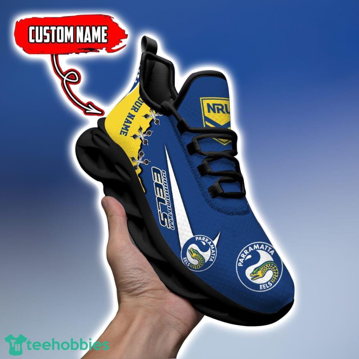 Parramatta Eels Personalized Name NRL Premium Luxury Max Soul Shoes Best Gift For Fans Product Photo 1