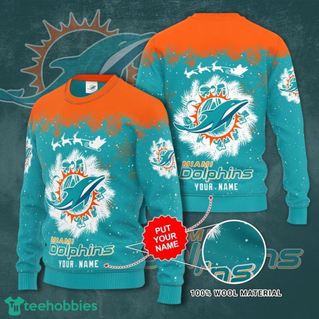 Personalized Miami Dolphins Custom Name Ugly Christmas