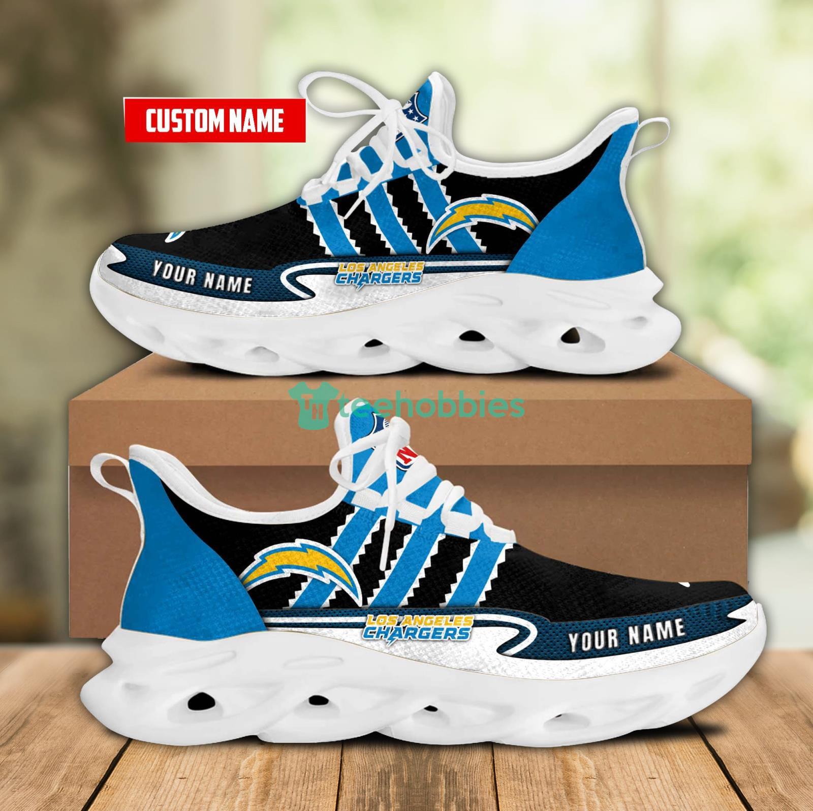Personalized Name For Fans Nfl Los Angeles Chargers Max Soul Shoes Men And Women Running Sneakers Product Photo 1