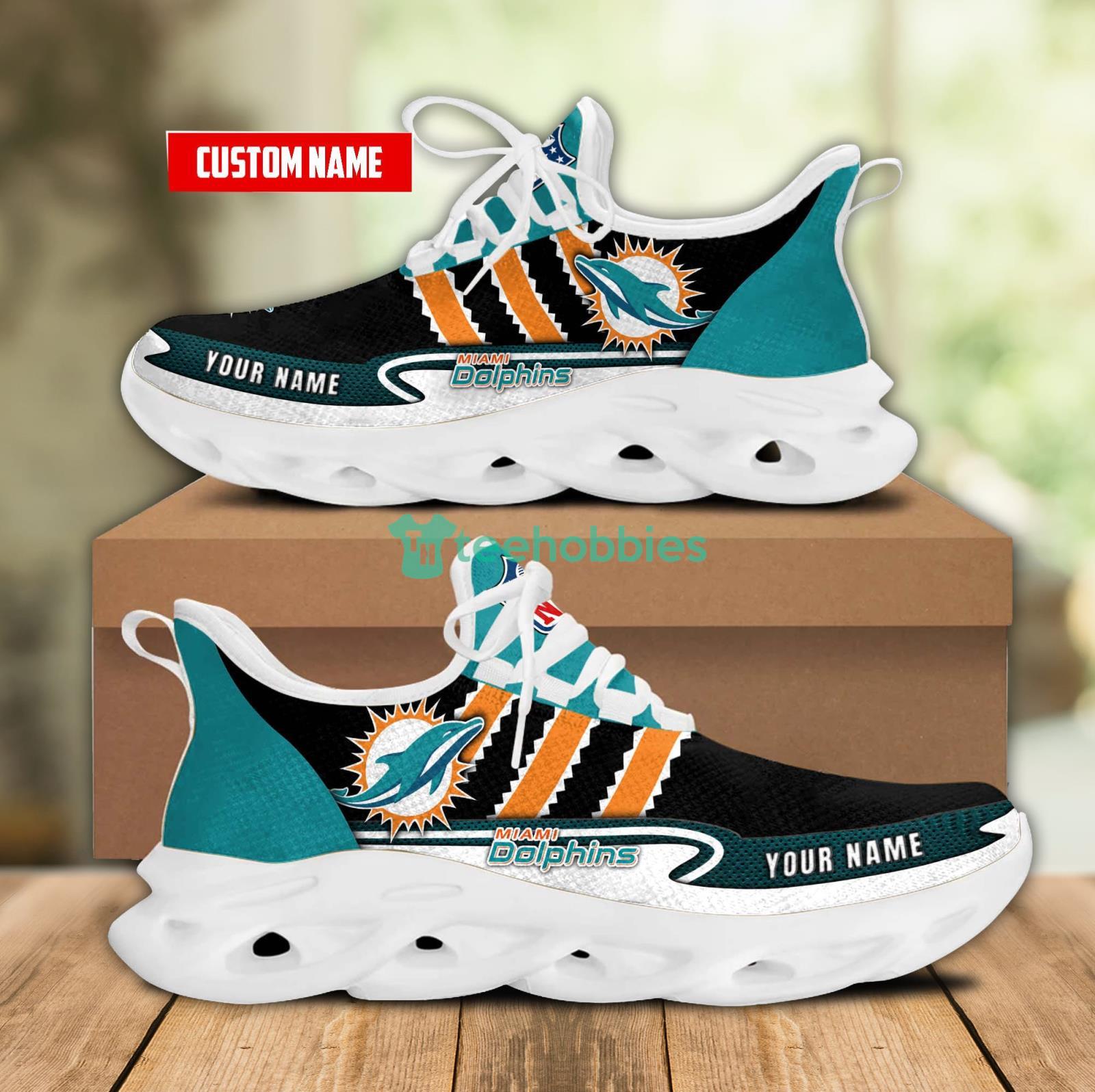 Personalized Name For Fans Nfl Miami Dolphins Max Soul Shoes Men And Women Running Sneakers Product Photo 1
