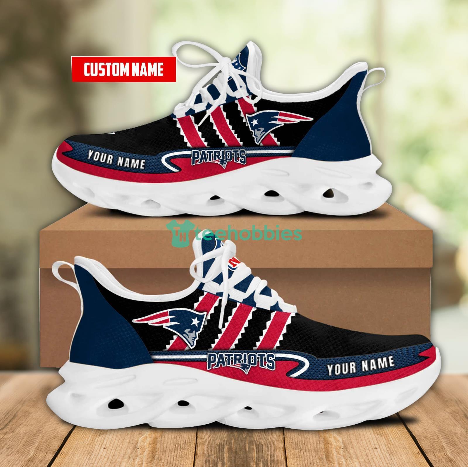 Personalized Name For Fans Nfl New England Patriots Max Soul Shoes Men And Women Running Sneakers Product Photo 1