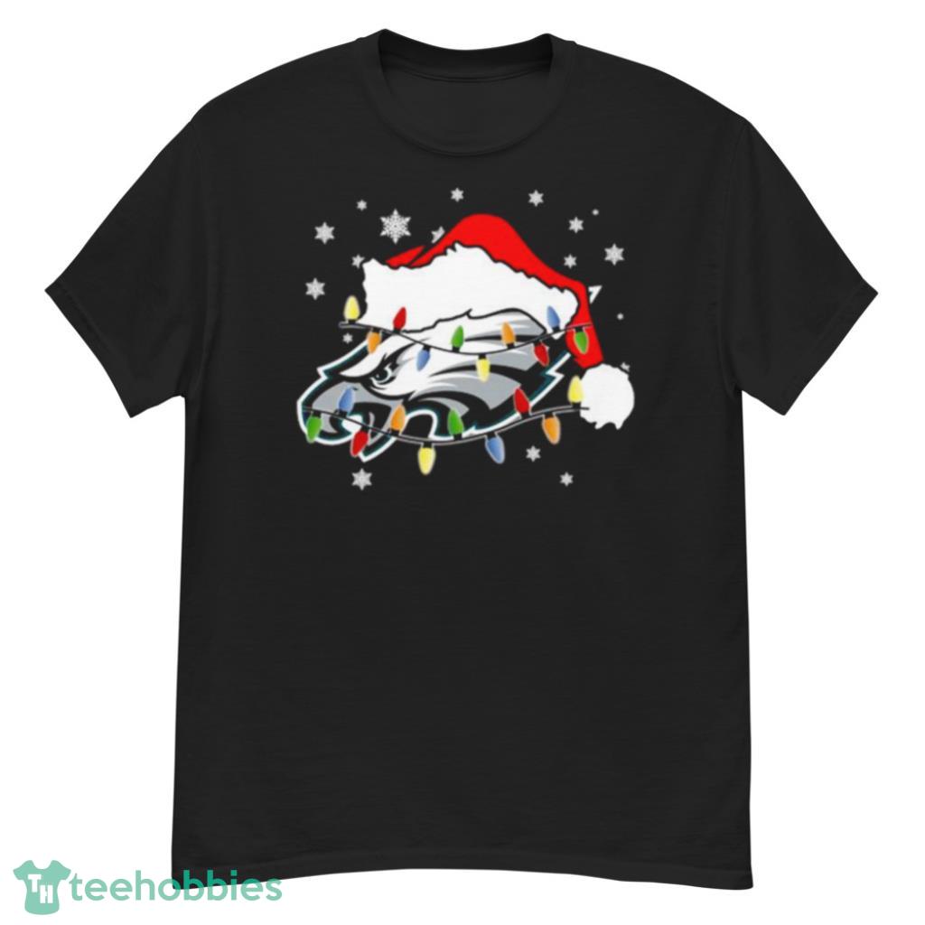 Philadelphia Eagles Santa Hat Christmas Light Shirt - Teespix