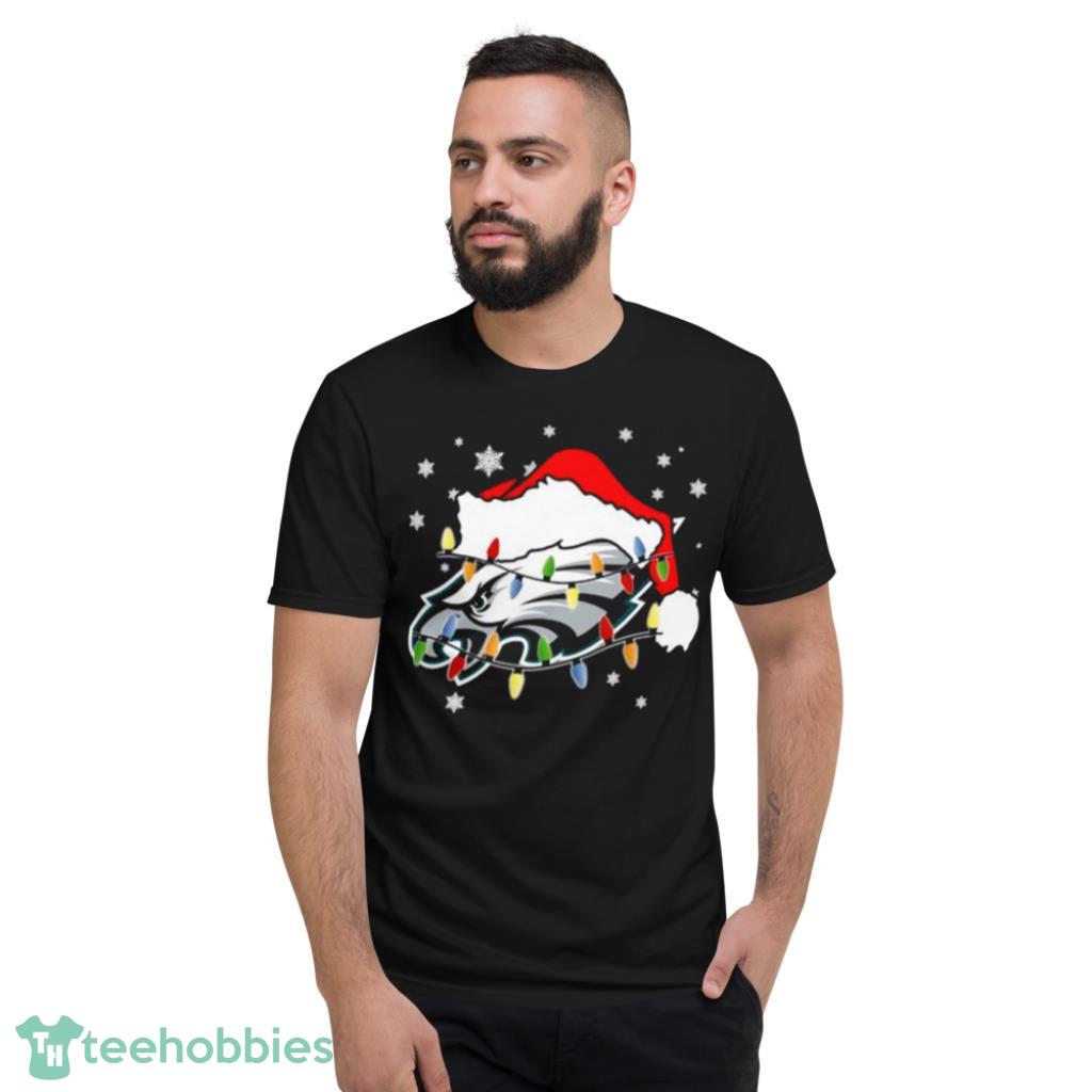 Philadelphia Eagles Santa Hat Christmas Light Shirt - Teespix