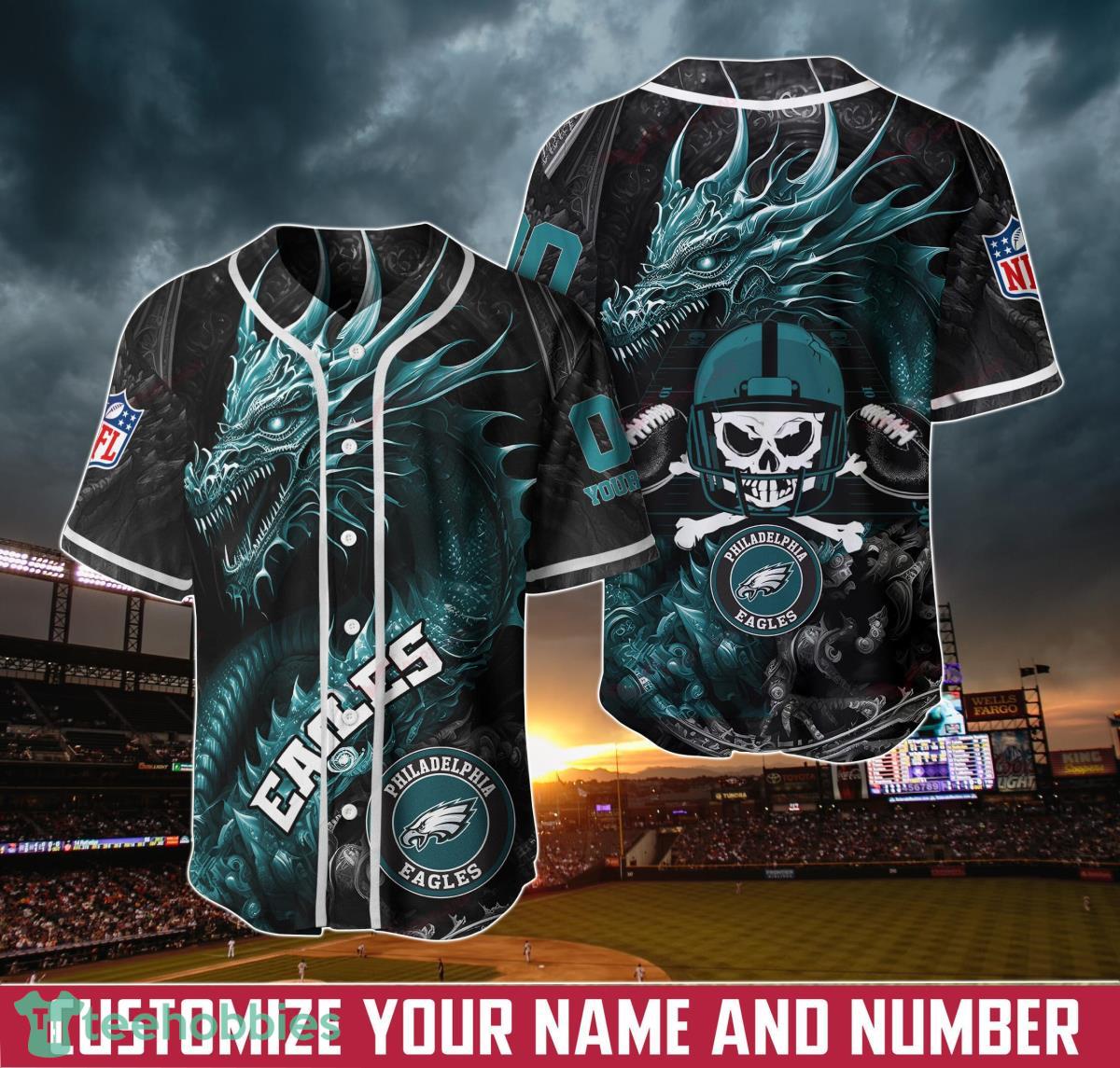 Personalized Name Philadelphia Eagles NFL 3D Baseball Jersey Shirt