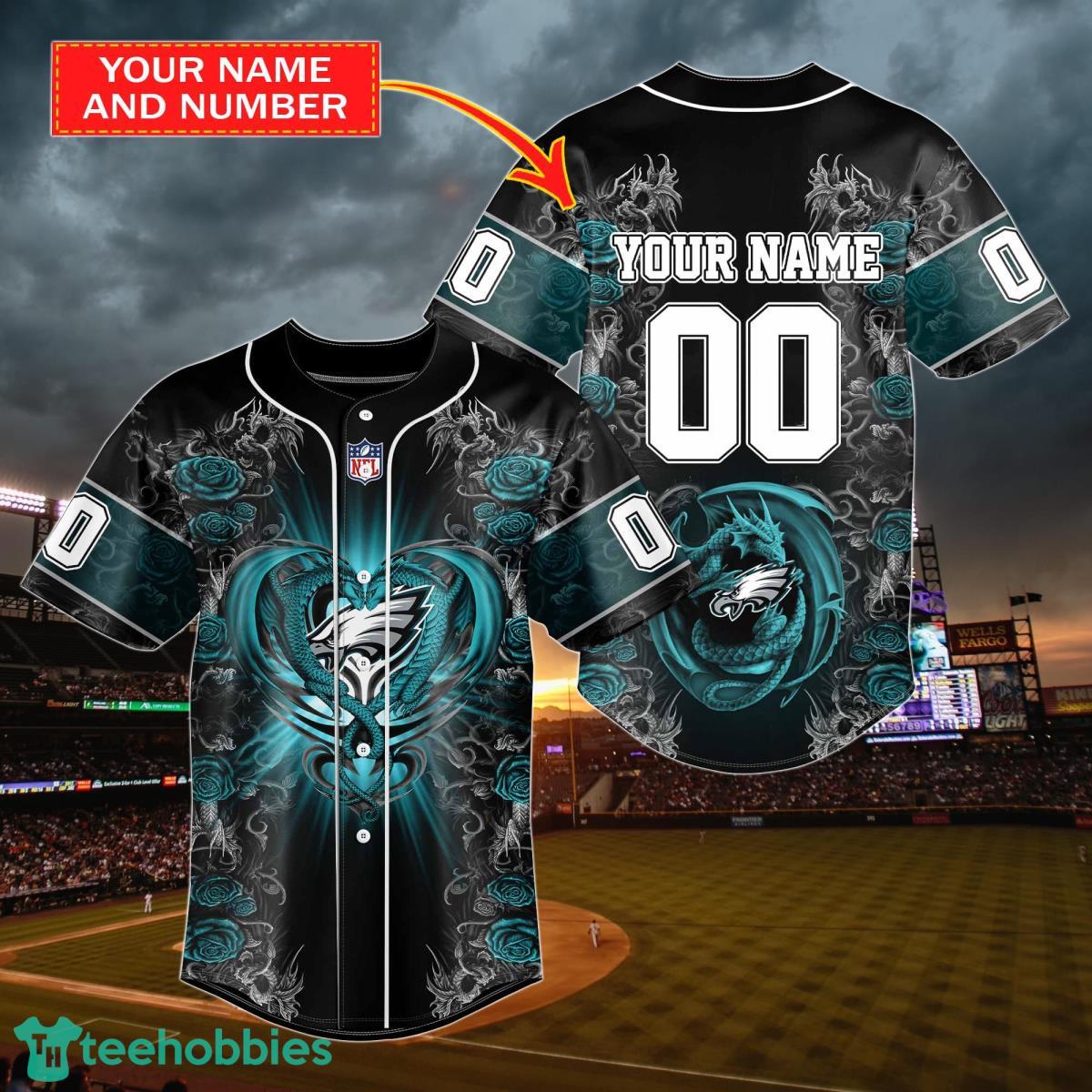 Philadelphia Eagles Custom Name Baseball Jersey NFL Shirt Best Gift For Fans