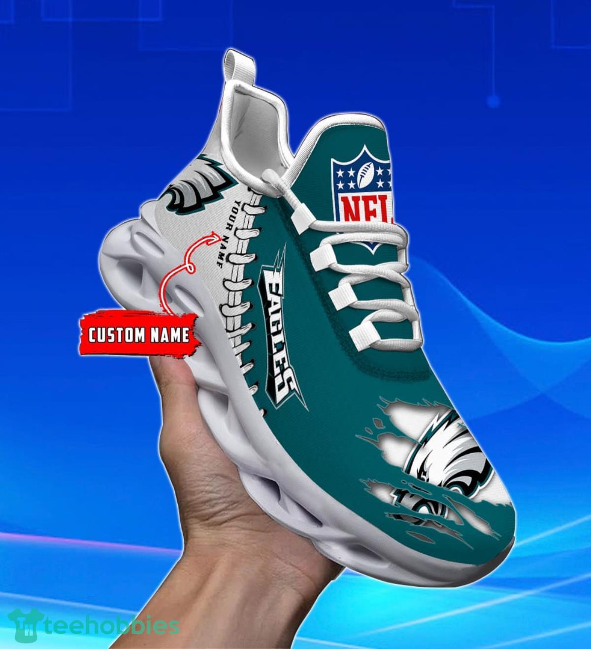 NFL Philadelphia Eagles Custom Name Green Black Max Soul Shoes Gift For  Fans Sport