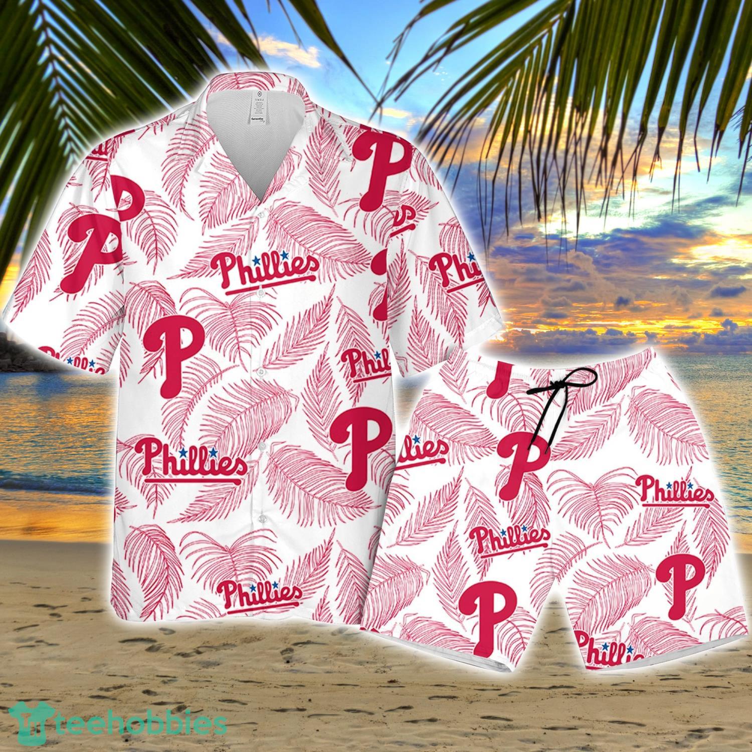 Philadelphia Phillies Mascot And Leaves Tropical Style Hawaiian Shirt