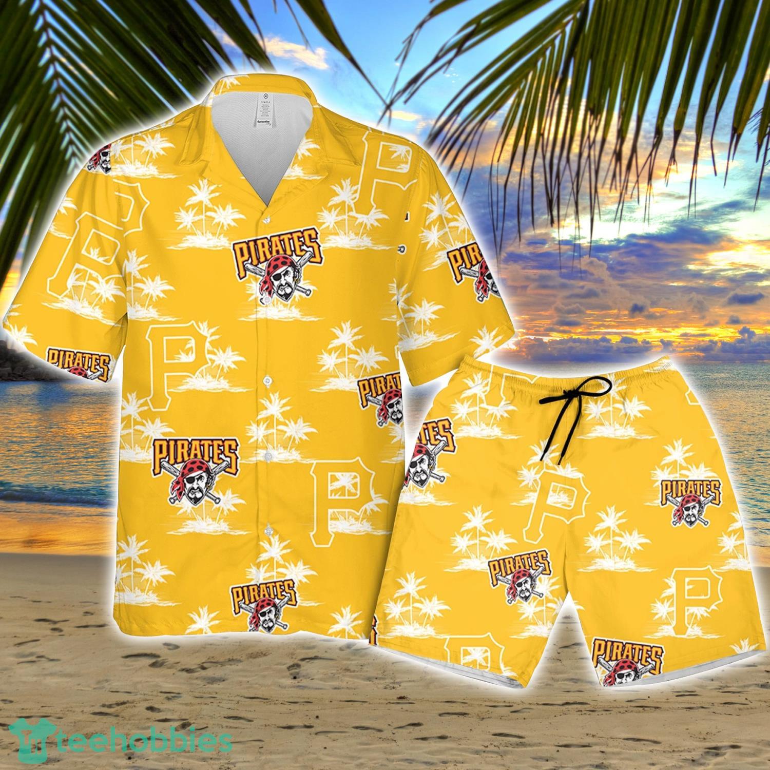 Pittsburgh Pirate Baseball Coconut Island Pattern Hawaiian Shirt And Shorts Summer Gift Product Photo 1