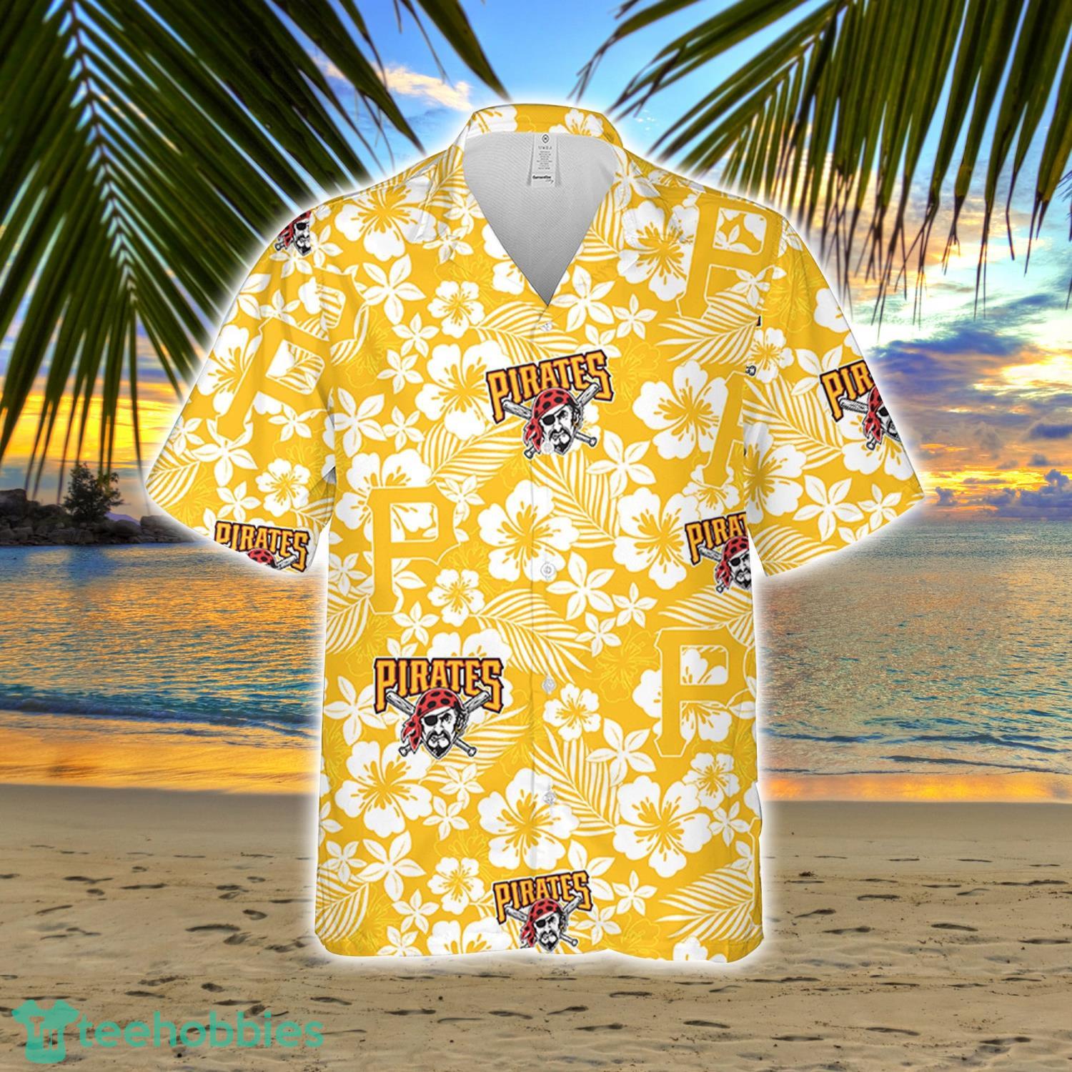 Pittsburgh Pirate Hibiscus Flower Pattern Hawaiian Shirt And Shorts Gift For Summer Product Photo 2