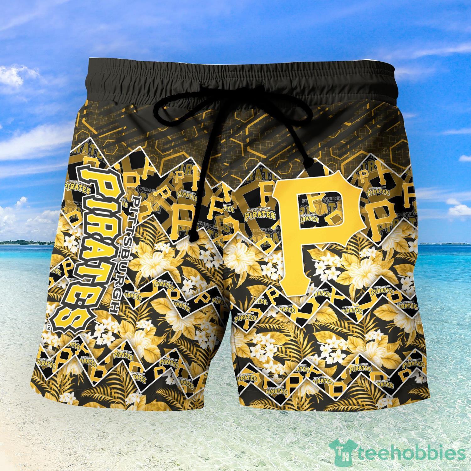 Pittsburgh Pirates Tropical Floral Custom Name Aloha Hawaiian Shirt