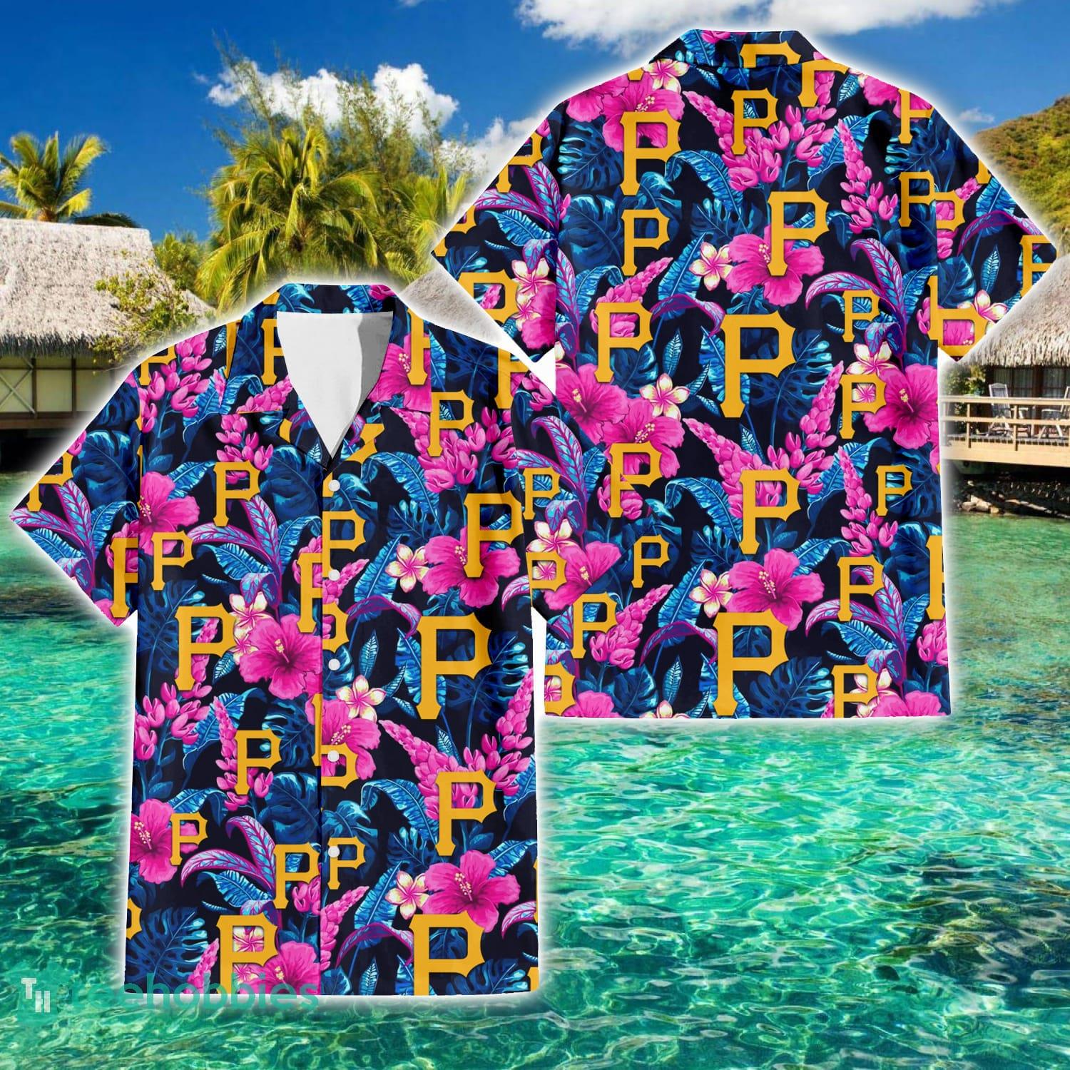 Pittsburgh Pirates Violet Hibiscus Tropical Summer Gift 3D Hawaiian Shirt Product Photo 2