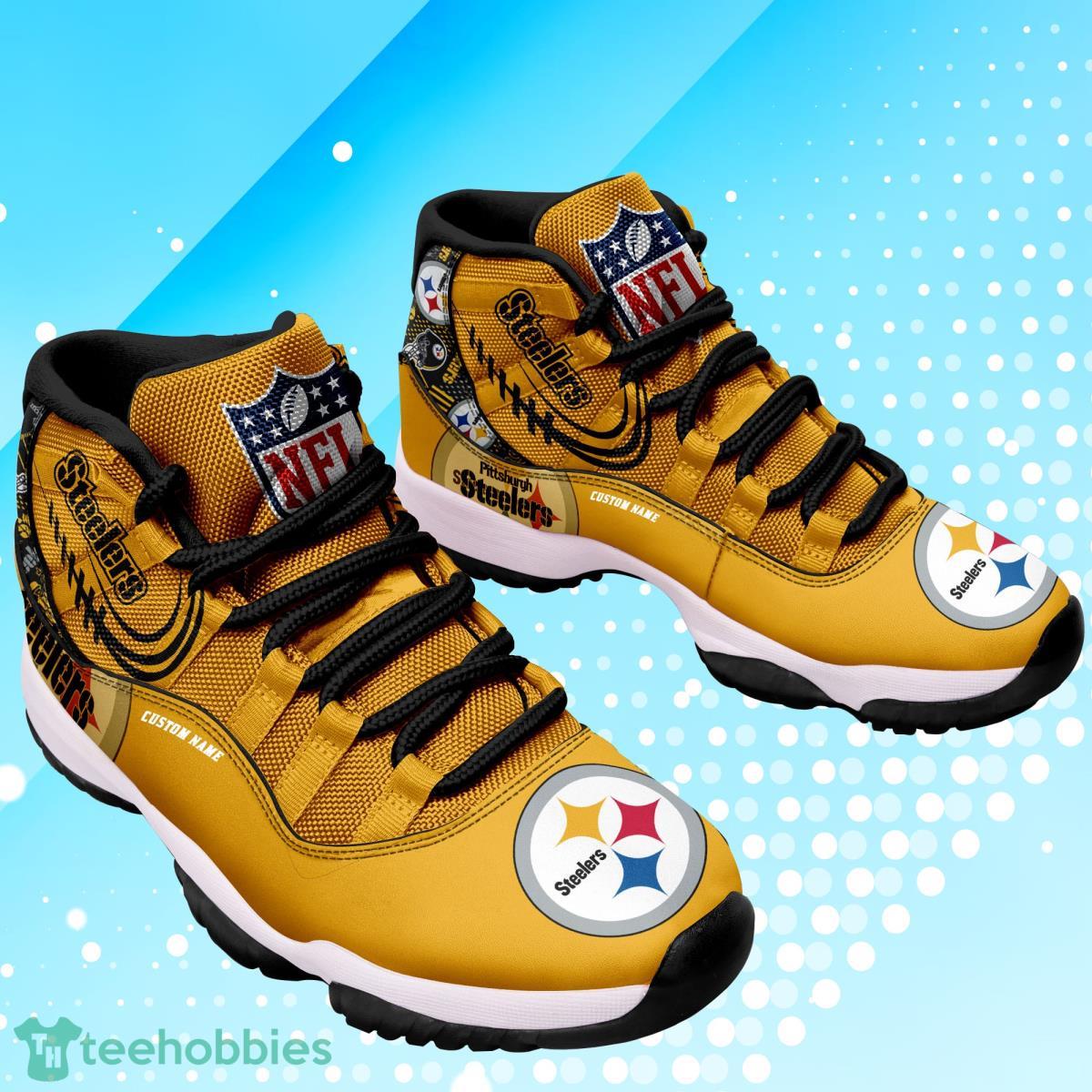 Pittsburgh Steelers Custom Name NFL Air Jordan 11 Shoes For Men