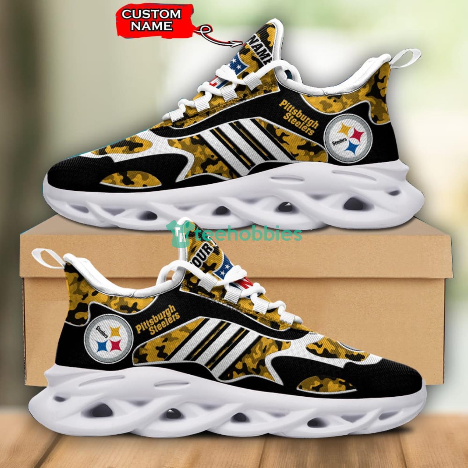 Personalized Name For Fans Nfl Pittsburgh Steelers Max Soul Shoes Men And  Women Running Sneakers